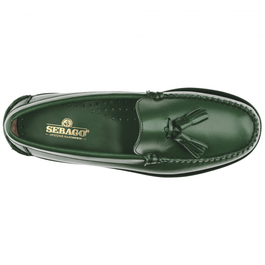 CLASSIC WILL GREEN ARCHIVE MOCASSIN-Mocassin à glands femme en cuir pleine fleur coloris vert