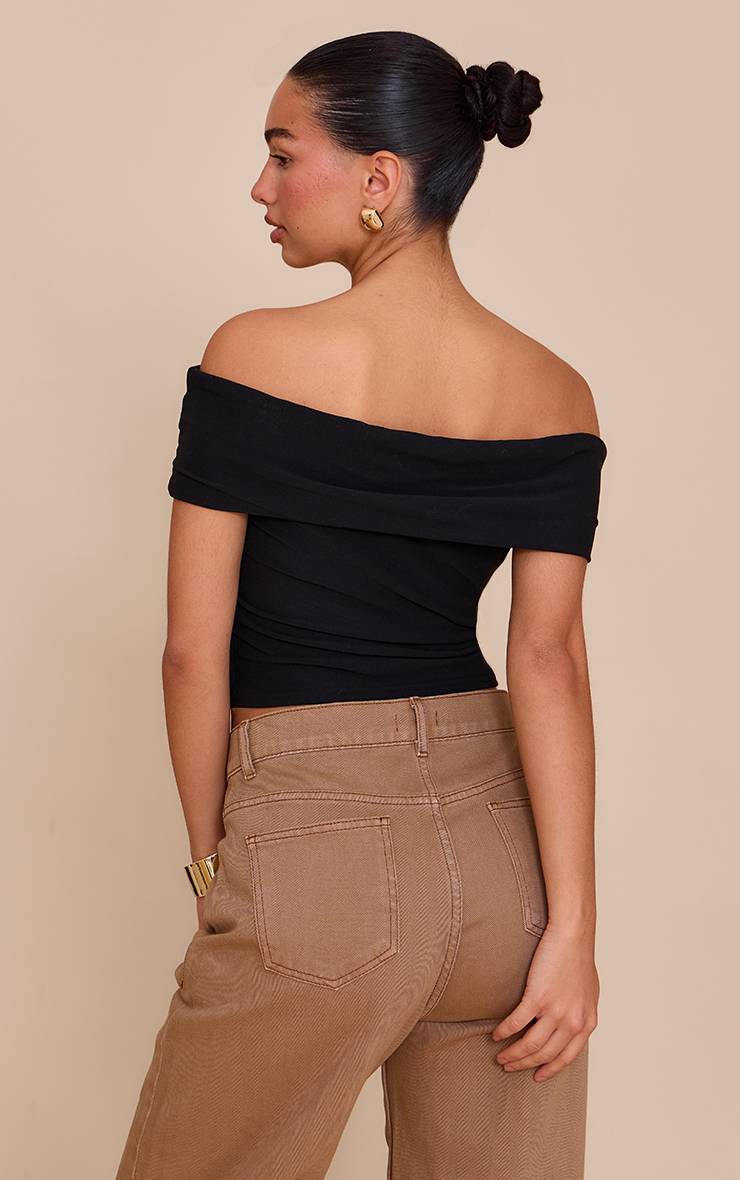 Noir Haut Long Bardot Toucher Doux