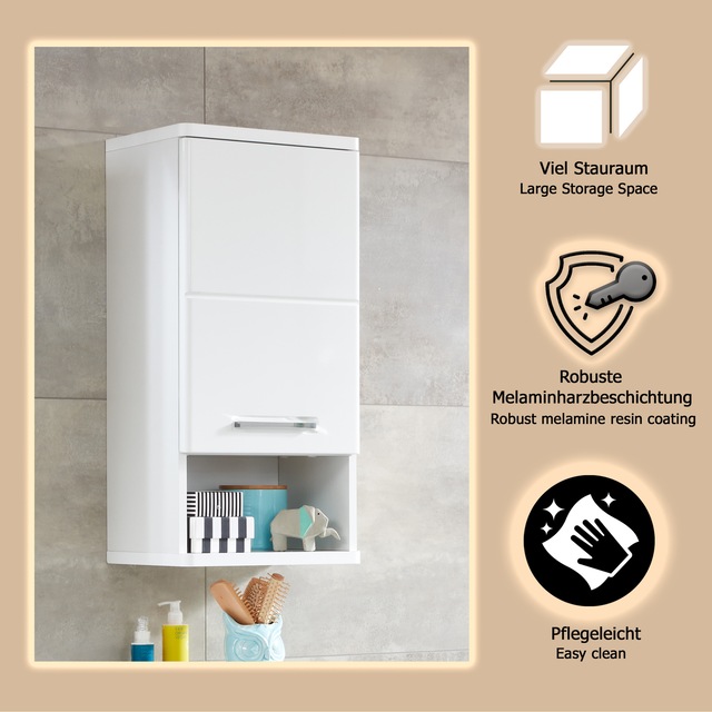 welltime Hängeschrank »Mora« Hängeschrank mit 1 Tür & 1 Fach - (B/T/H) 37/28/76 cm
