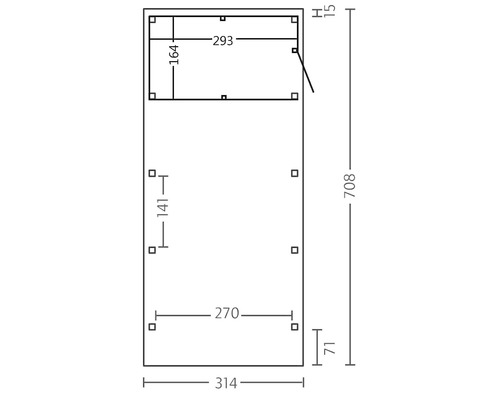 SKAN HOLZ Friesland enkele carport inclusief berging, 314x708 cm, dompelgeïmpregneerd