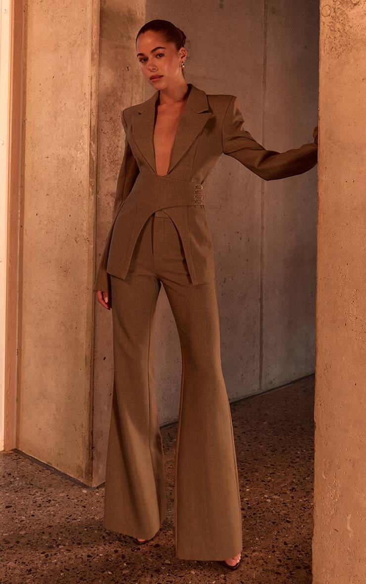 Vert Sauge Blazer PLT Label Vert Sauge Ajusté Taille Cintrée