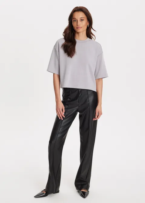 Scuba cropped t-shirt grijs (GRS.L)