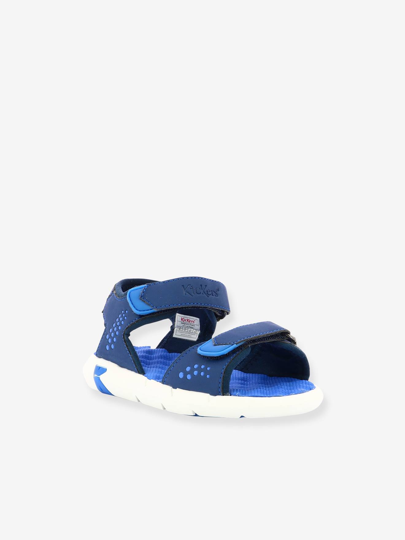 Sandálias infantis KICKERS® Jumangap azuis com fecho de velcro