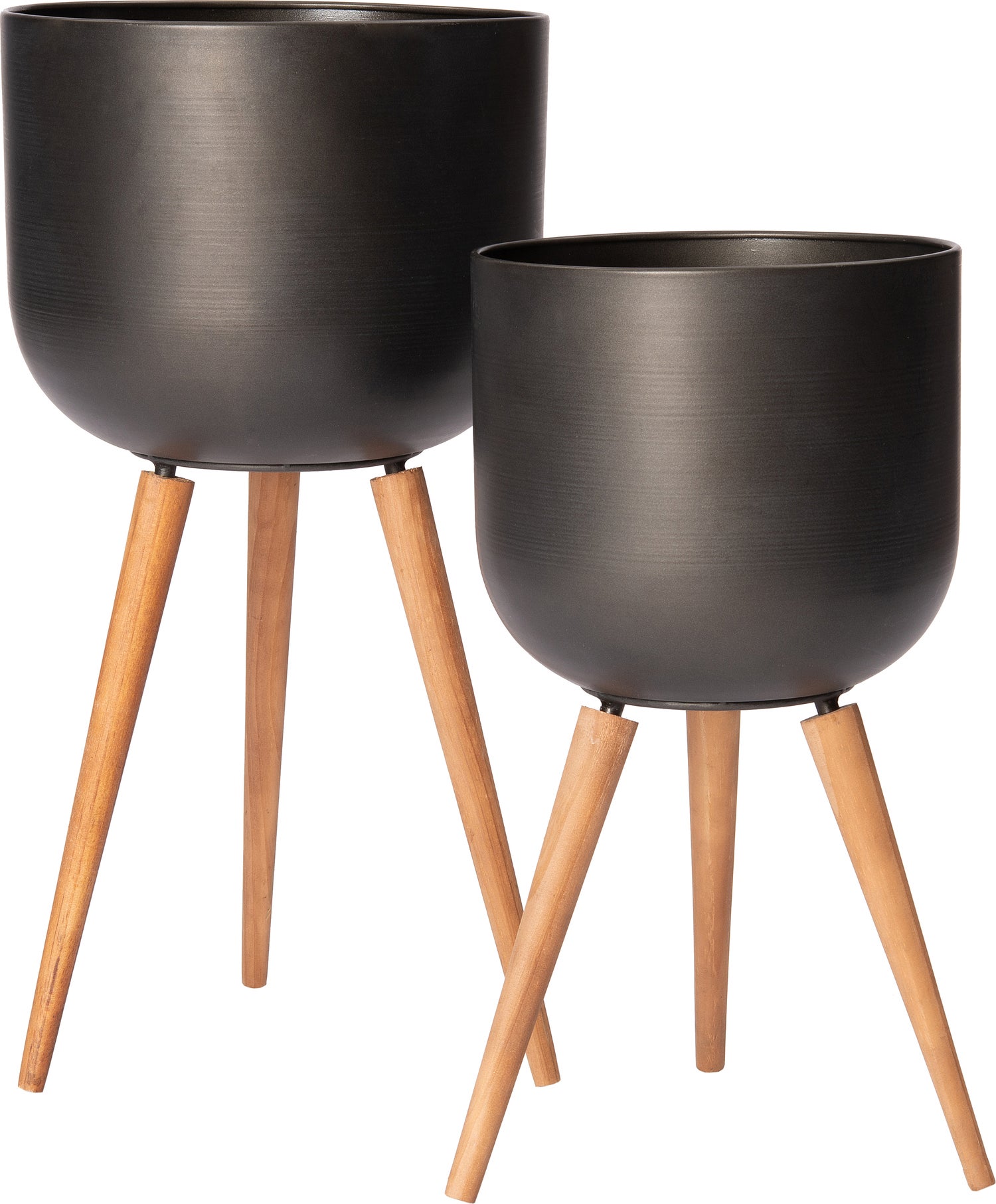 Intratuin bloempot op poten Lex zwart D 26 H 50 cm