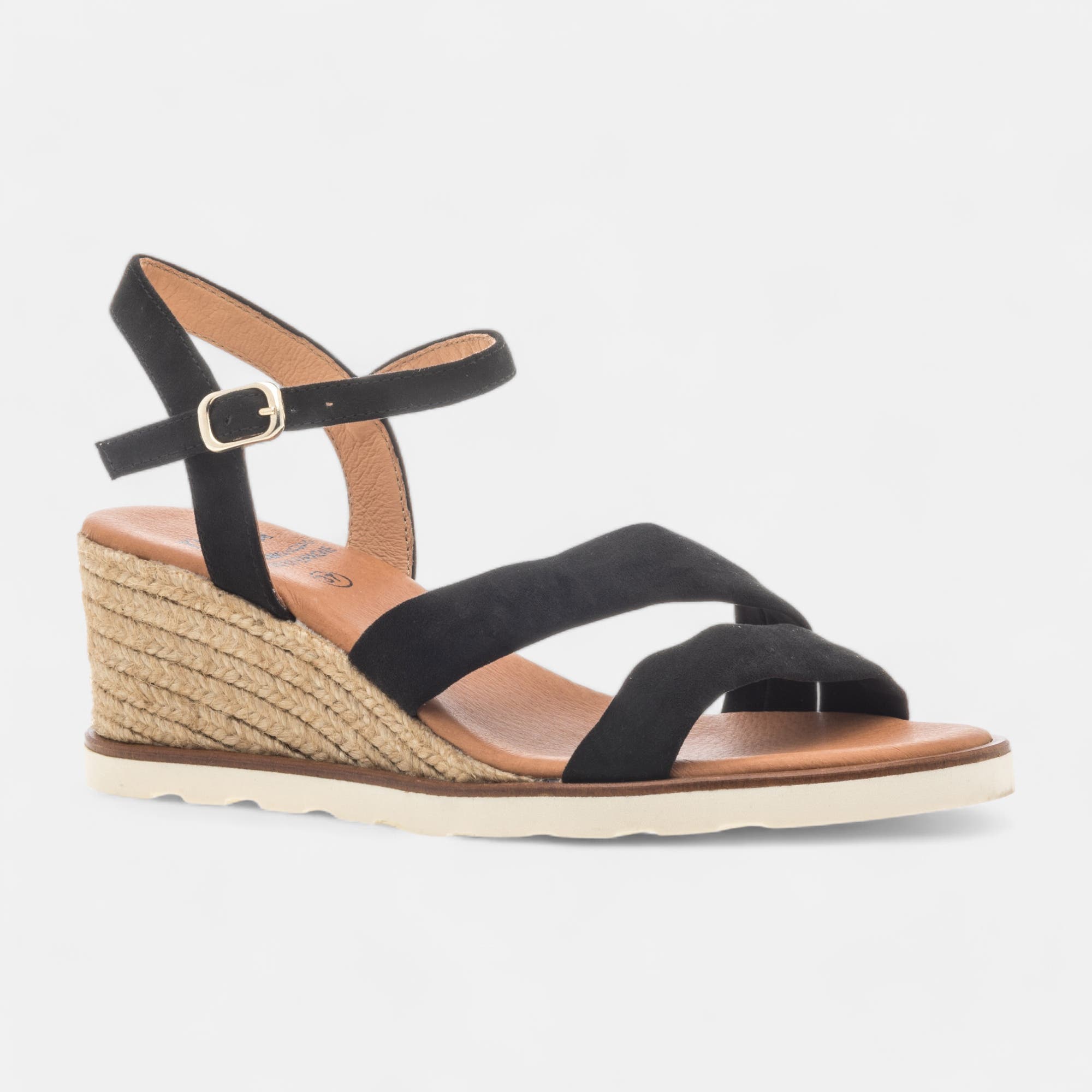 Espadrilles à talon compensé Femme noir