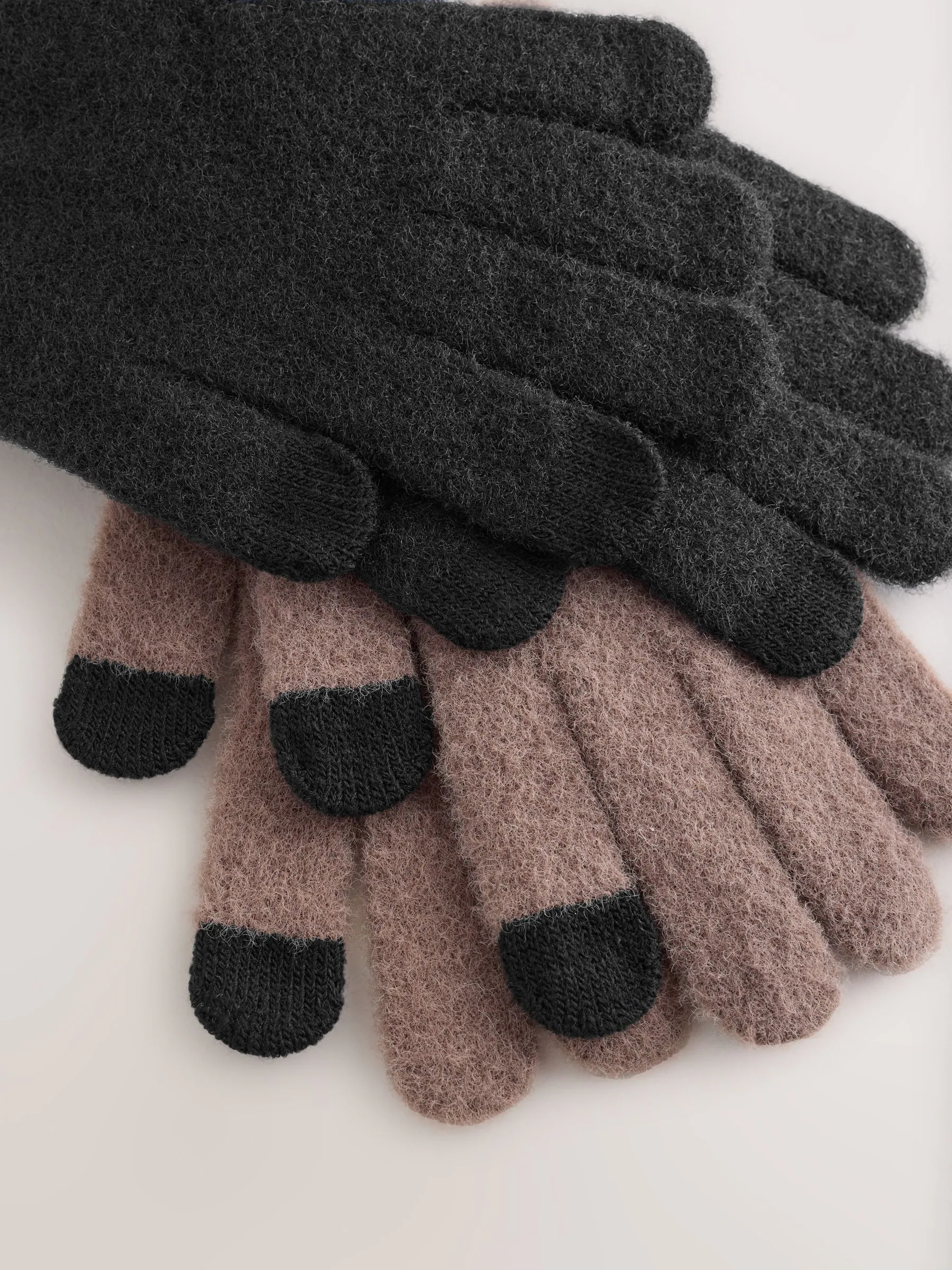 Mink/zwart - 2 paar magic handschoenen
