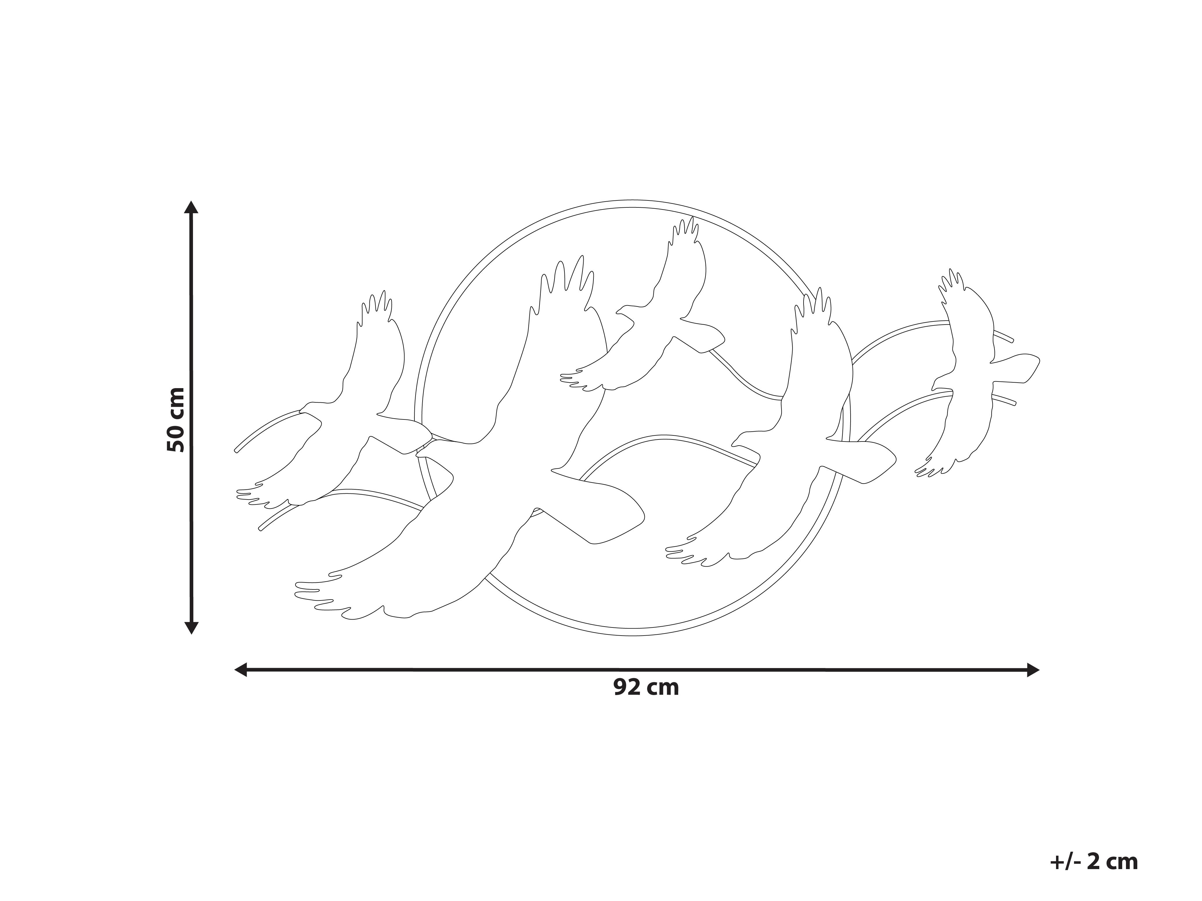 Wanddecoratie Vogel TELLURIUM Metaal 50 cm Goud