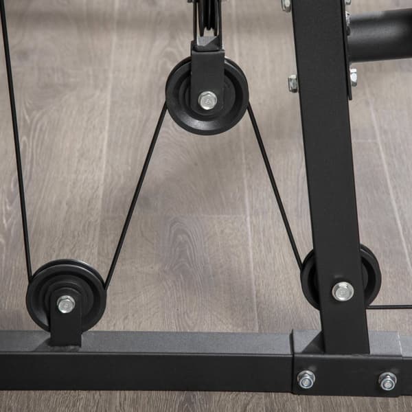 Multigym Treningsstasjon Med Lat Nedtrekk Og Sommerfuglstang Og 45 Kg Vekter Styrketrening Stål Kunstskinn Svart 180 X 108 X 200 Cm