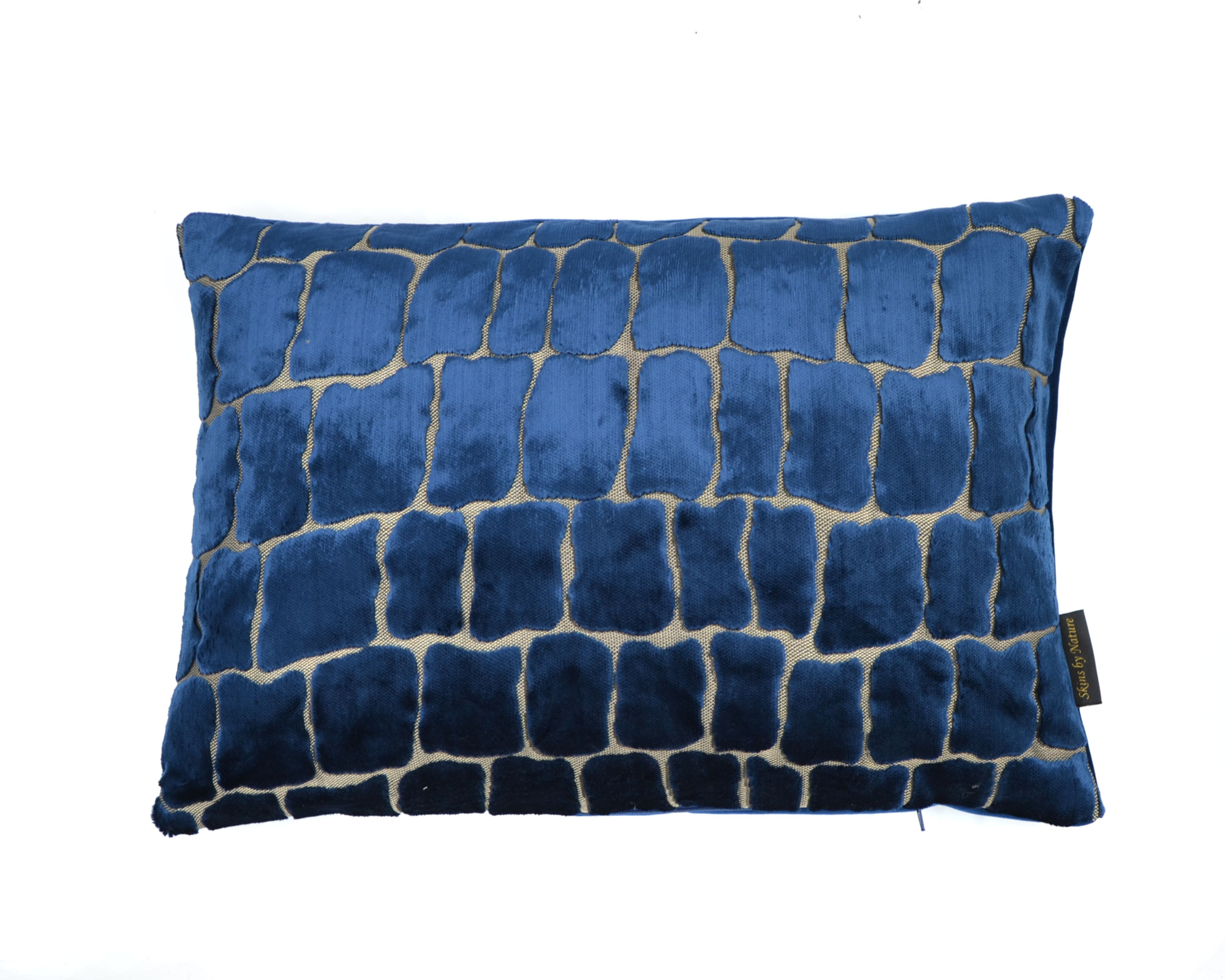 Kussen sleek croco krokodillenprint indigo 50 x 35 cm