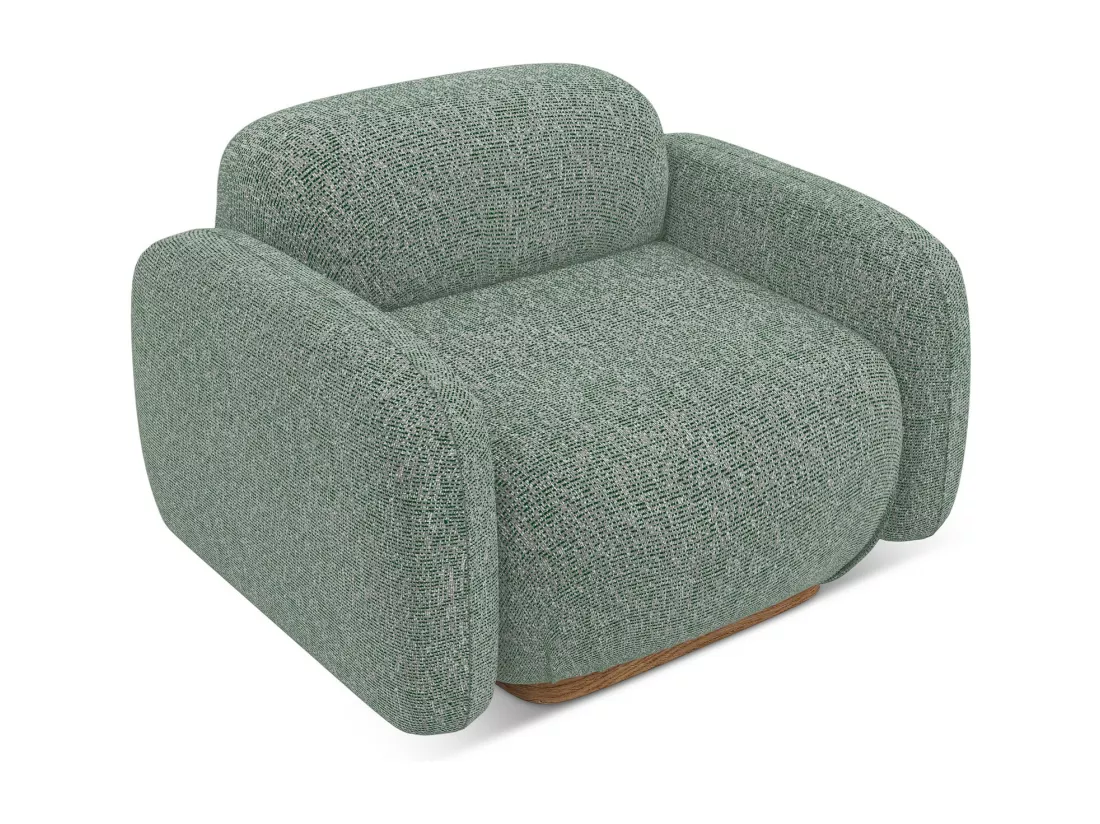 Fauteuil en tissu texturé - vert clair - AILANI