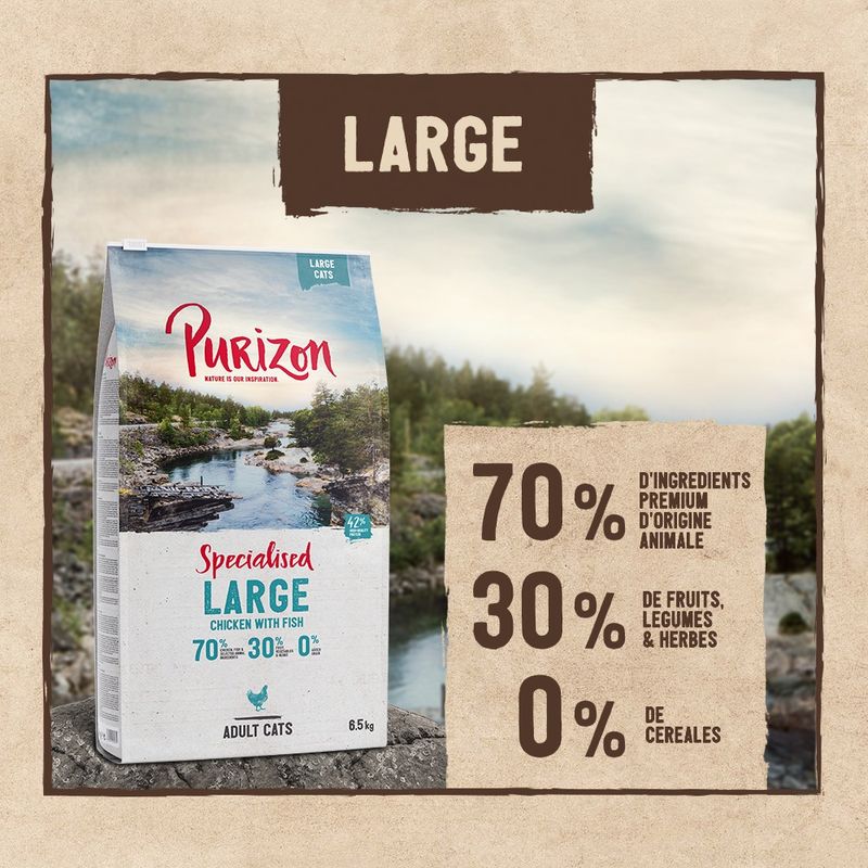 Purizon Large Adult, poulet & poisson XXL - sans céréales