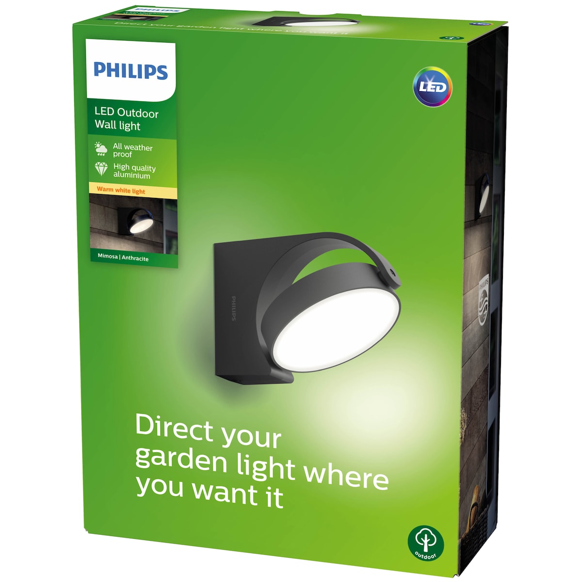 Philips Mimosa utendørs vegglampe 7W