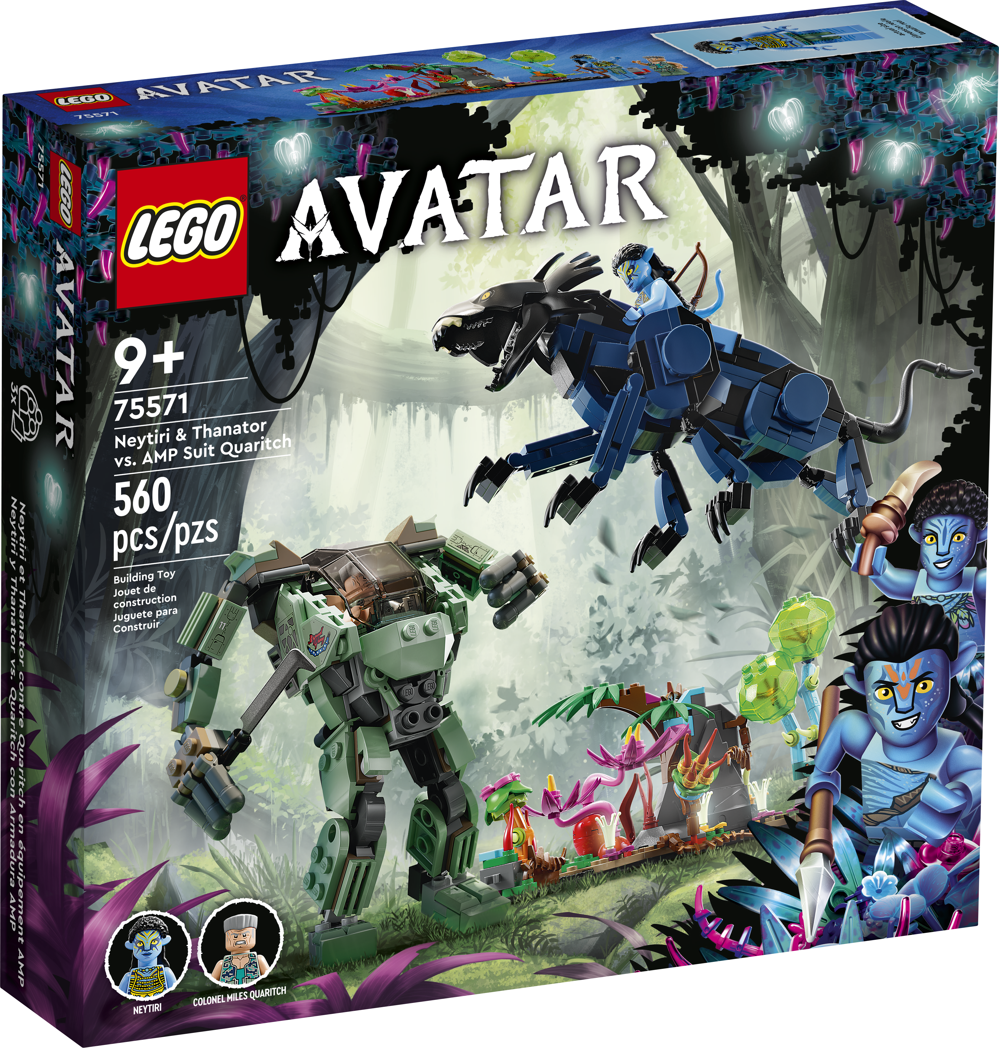 Neytiri e o Thanator contra Quaritch no exoesqueleto AMP 75571
