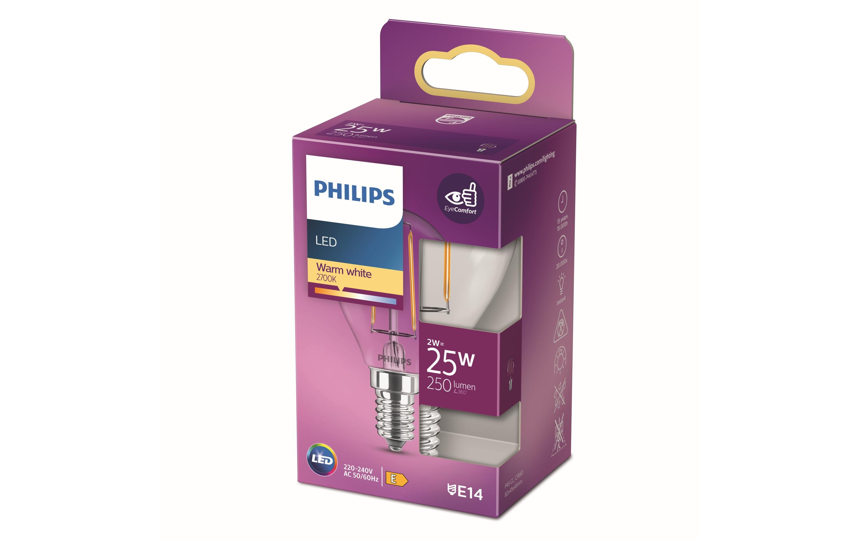 Lampe LEDcla 25W E14 P45 WW CL ND WarmweissLeuchtmittel P45 mit klarem Glas