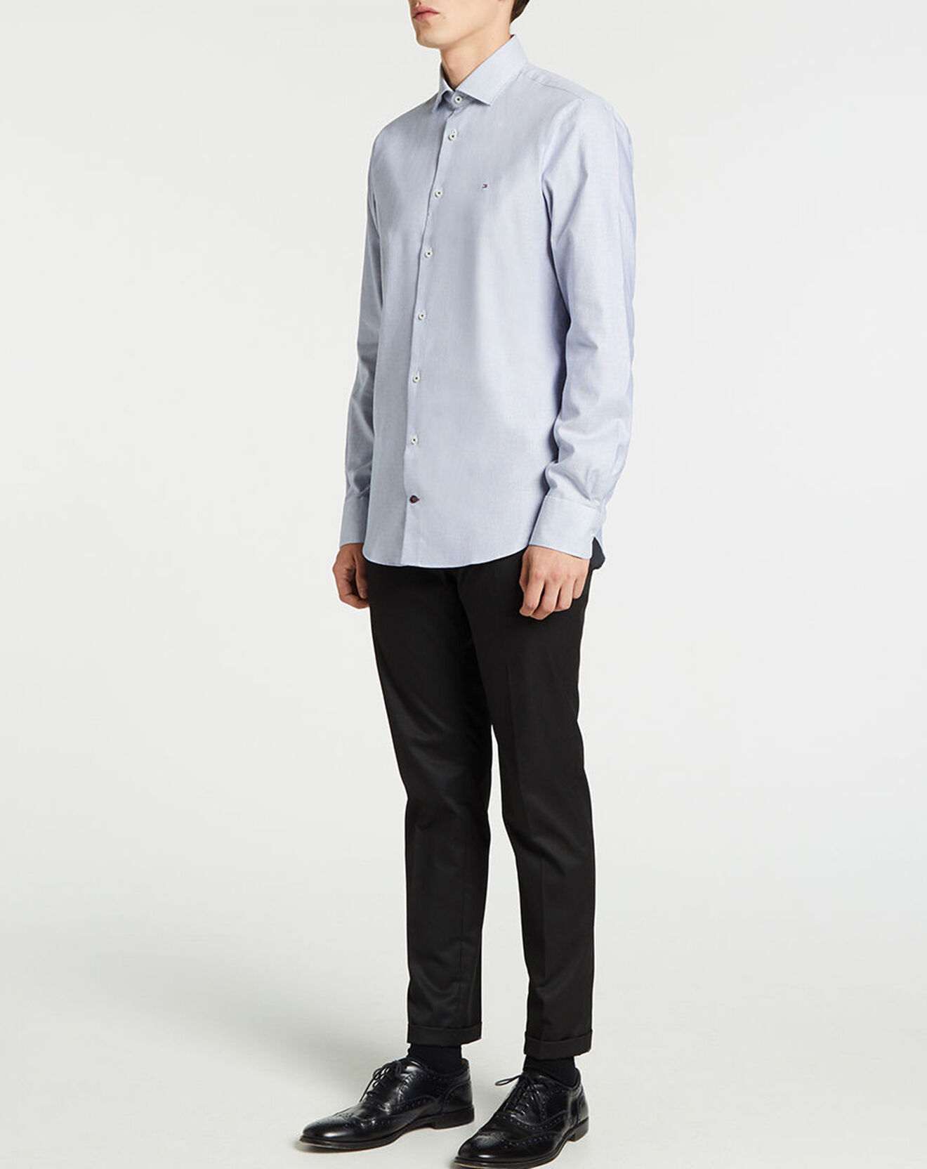 Tommy Hilfiger Chemise slim fit Dobby bleue