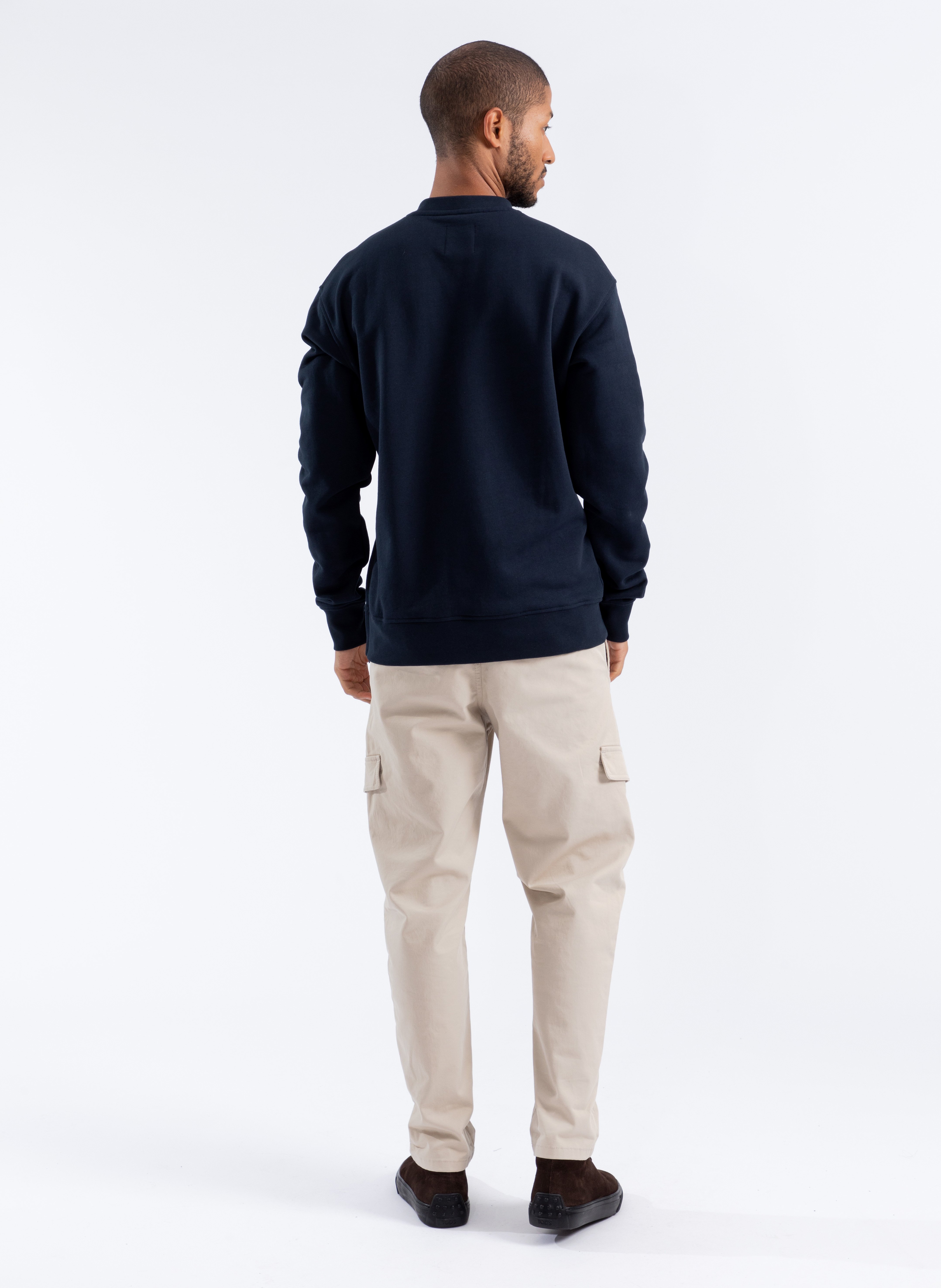 HORIZON - Sweat droit col rond en coton biologique | Bleu