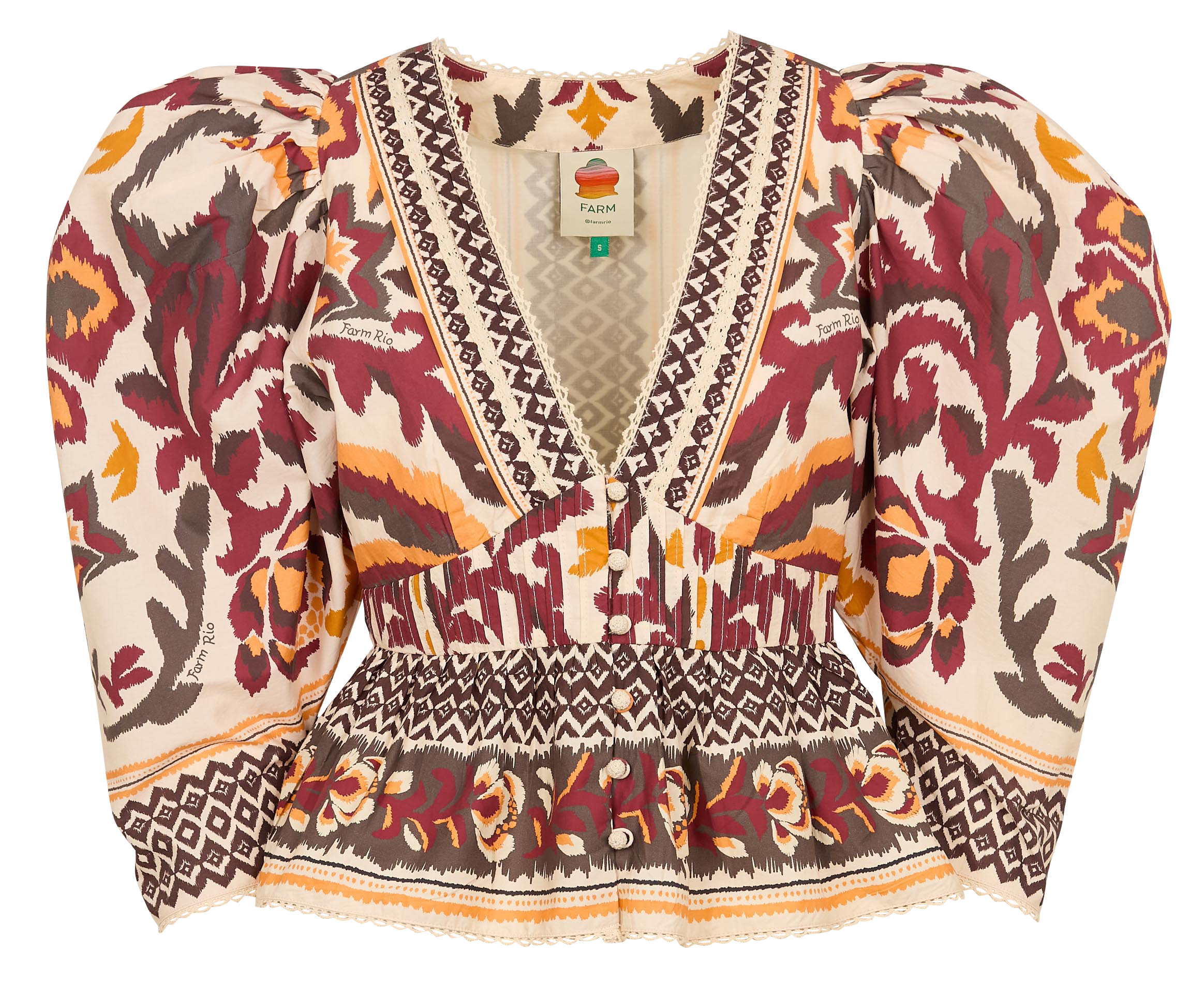 Chemisier manches bouffantes| Multicolore