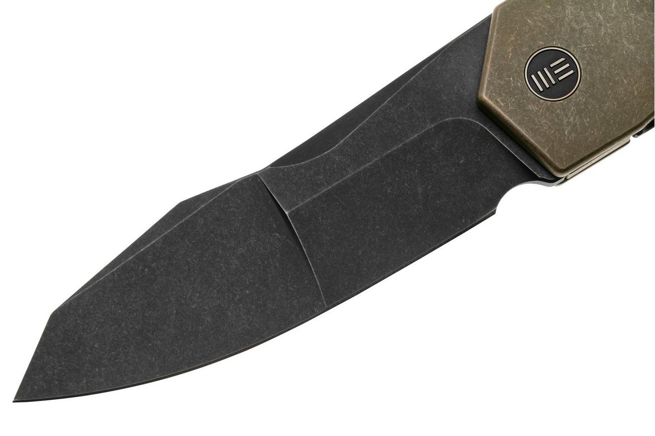 WE Knife Solid WE22028-3, Black CPM-20CV, Bronze Titanium, zakmes