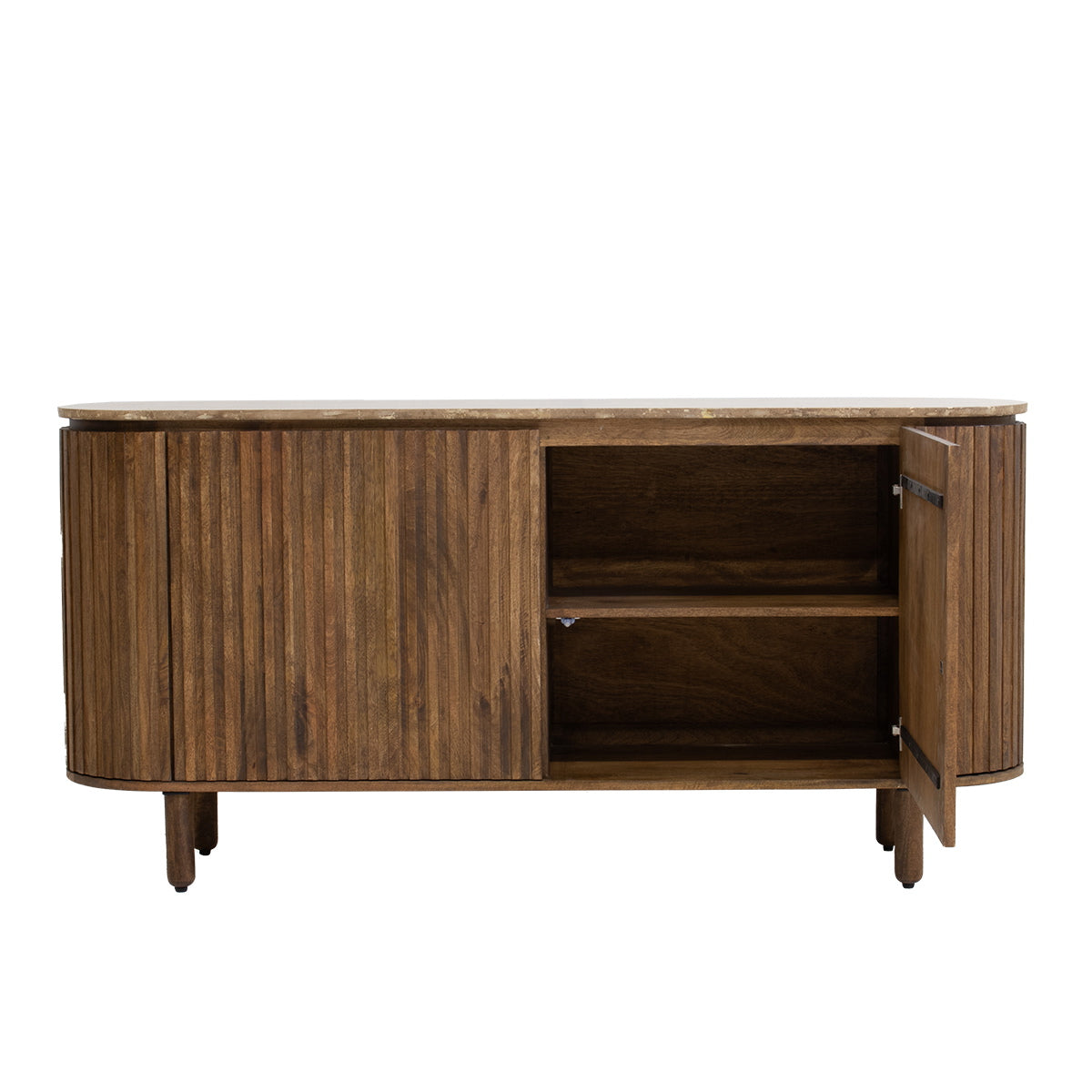 Giga Meubel - Dressoir Bruin Hout|Travertin - 175x40x85cm - Myra