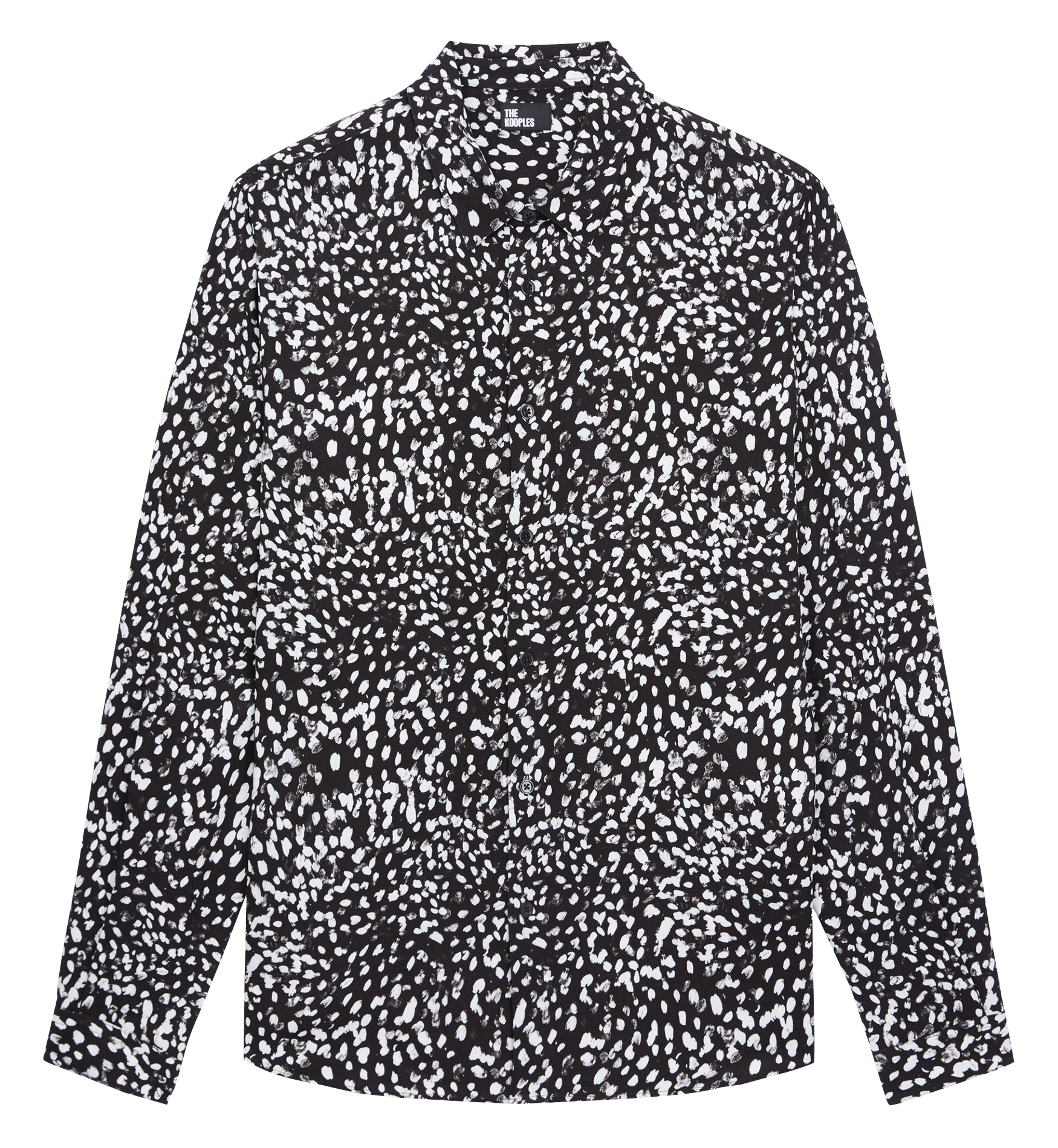 Chemise fluide regular-fit imprimée| Noir