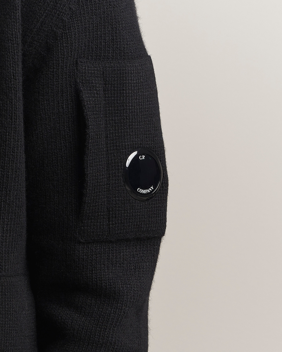 C.P. Company Knitted Lambswool Cardigan Black