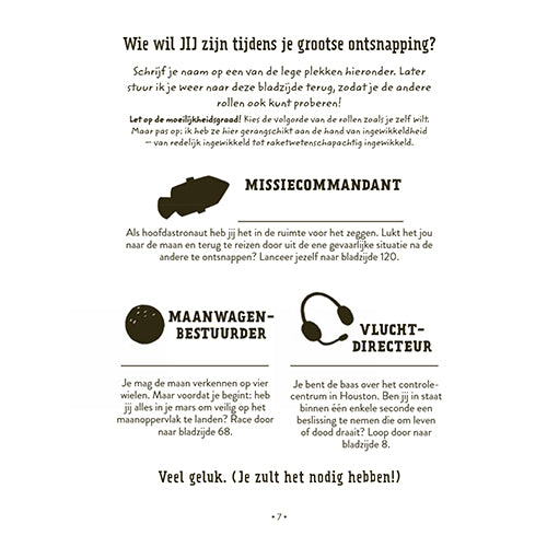 Uitgeverij volt ontsnap uit dit boek! race naar de maan