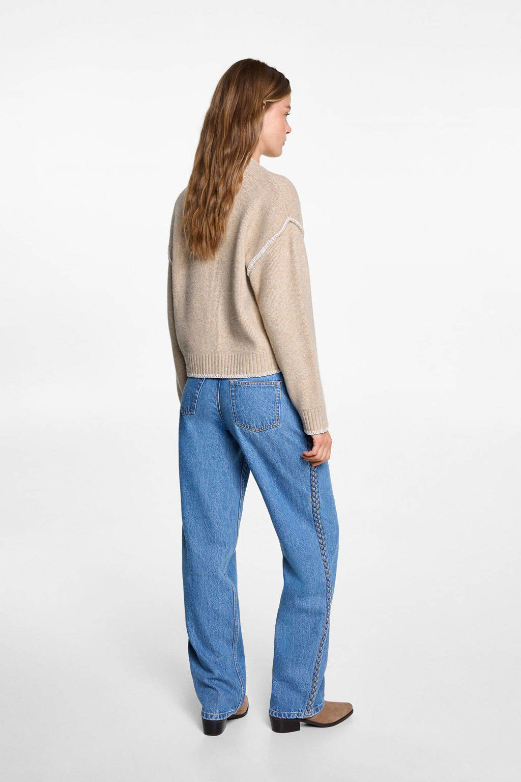 MANGO TEEN gebreide trui beige