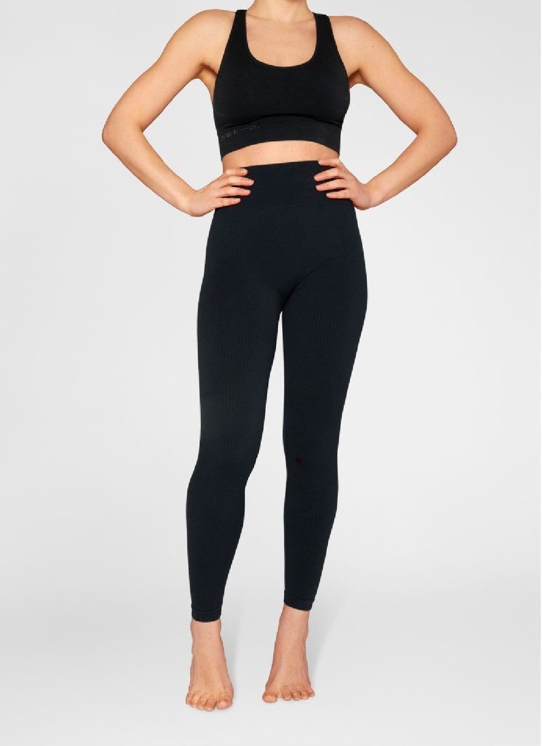 Swedish Stockings Leggings Tyra Rib Black