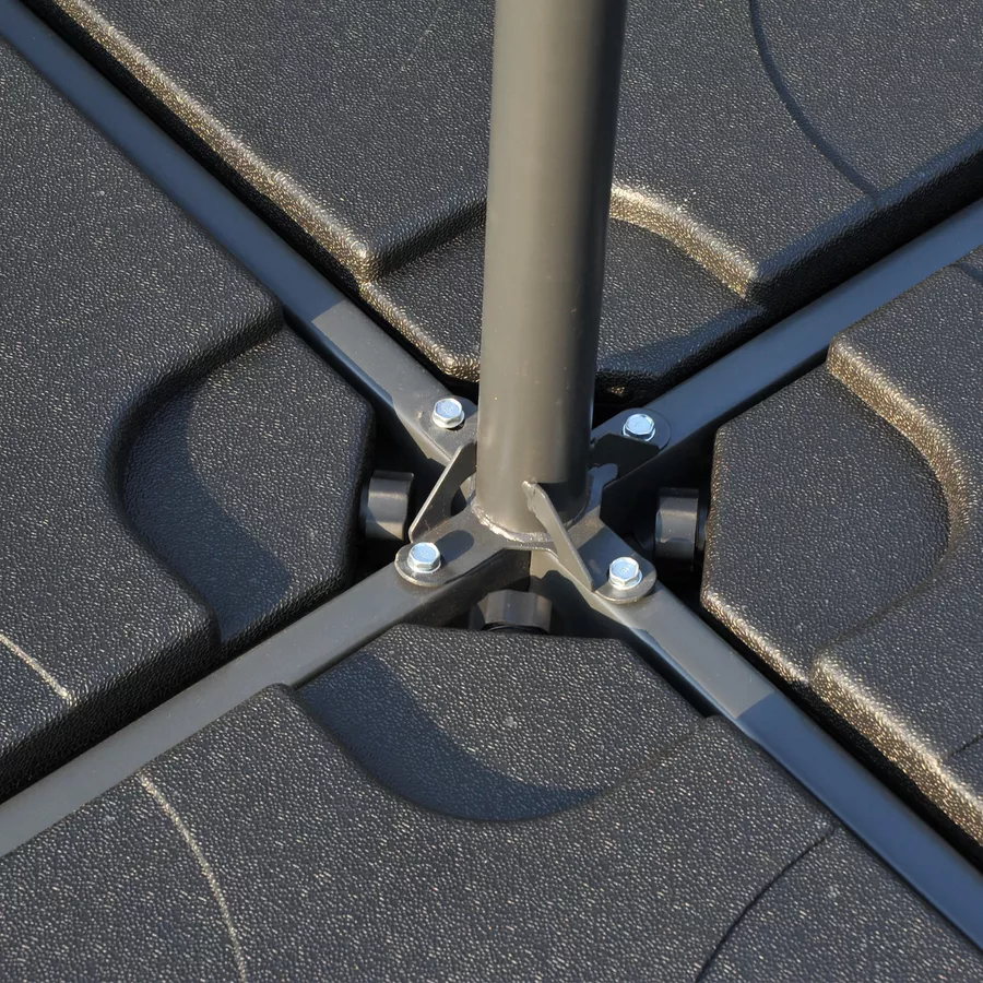 Outsunny Behälter für Bodenkreuz von Sonnenschirmständern schwarz