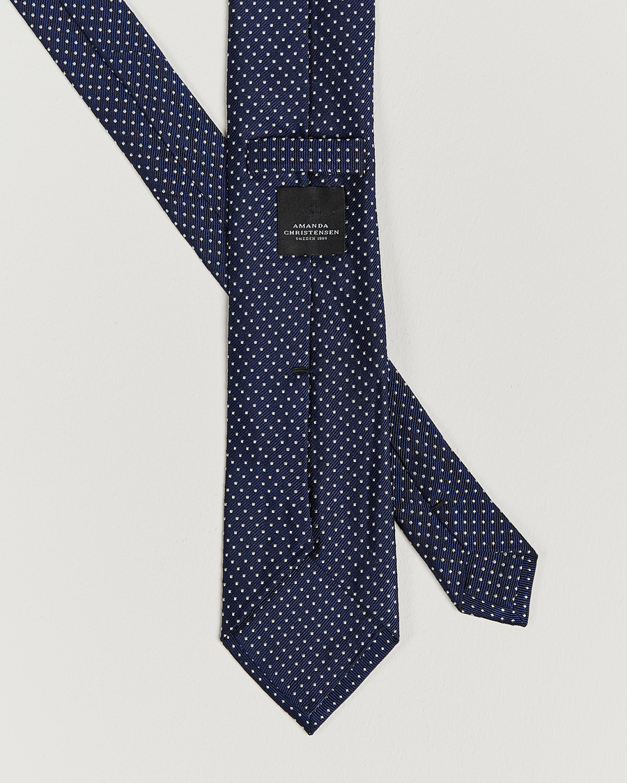 Amanda Christensen Micro Dot Classic Tie 8 cm Navy/White