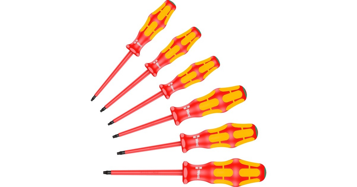 Wera167 i/6 Schroevendraaierset Kraftform Plus Serie 100  (Rood/geel, 6‑delig)