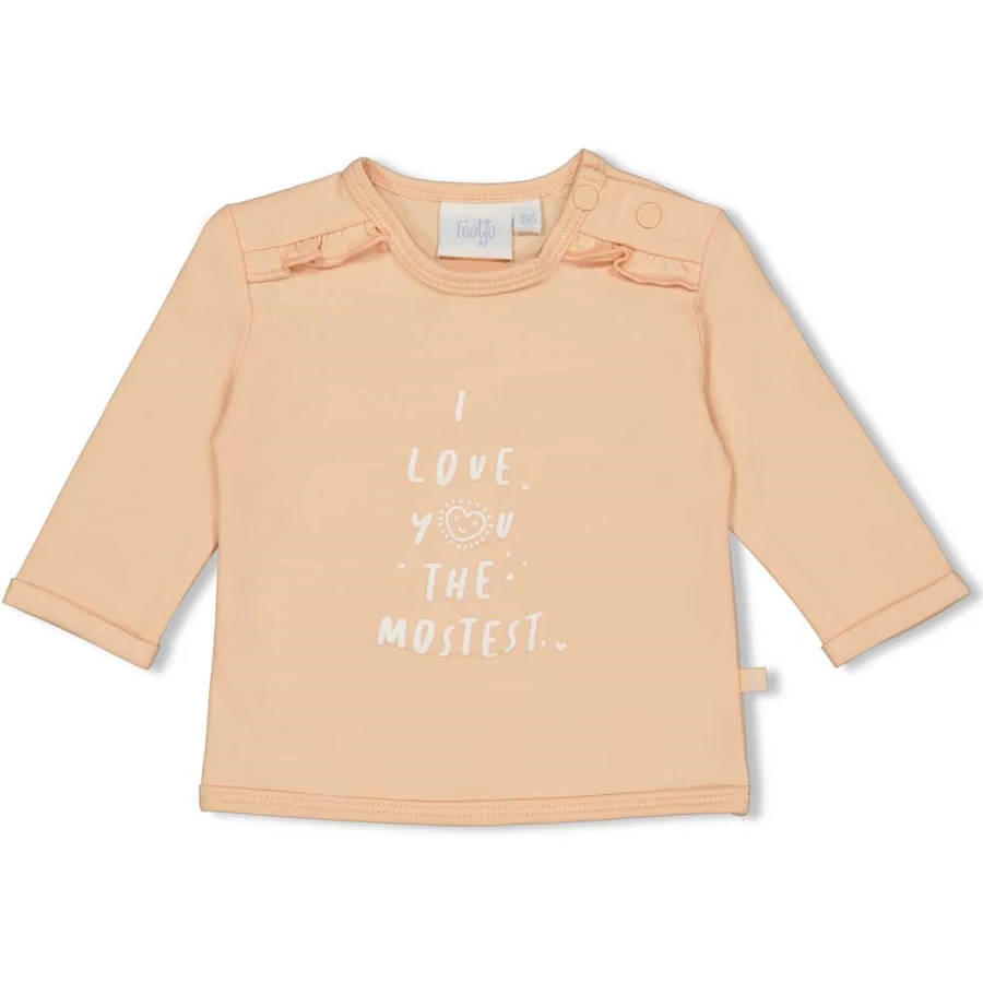 Feetje Longsleeve I Love You Hearts pfirsich