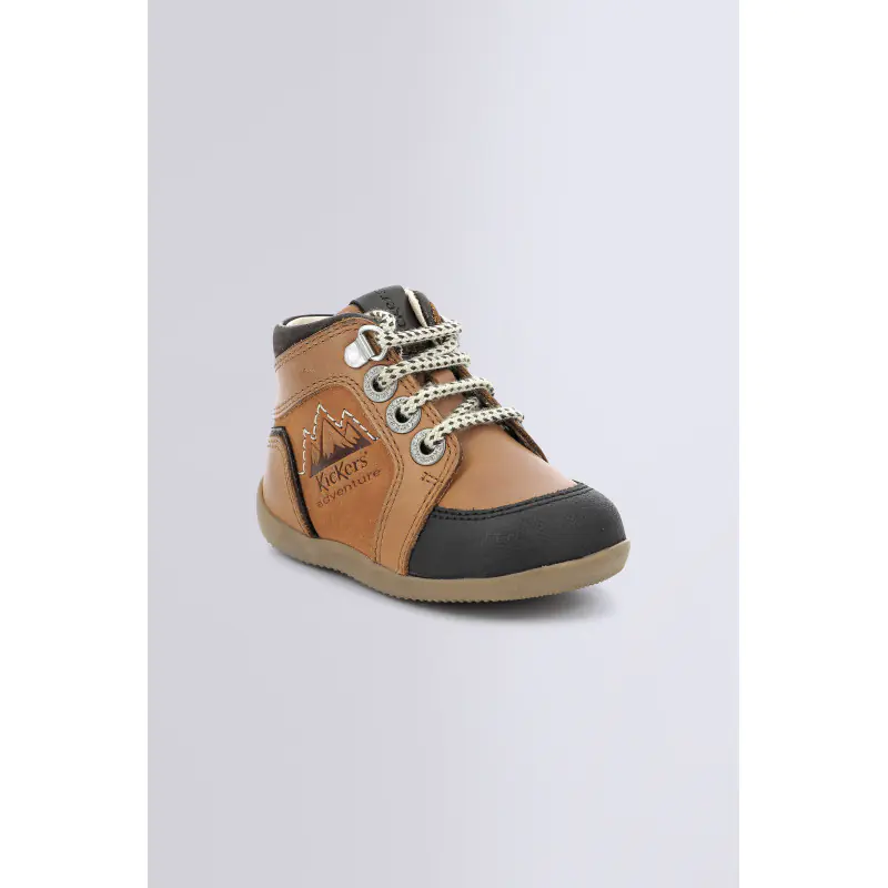 BINS MOUNTAIN CAMEL MARRON BOTTILLONS Cuir Garçon