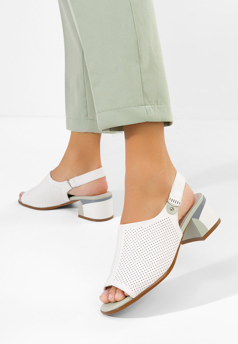 Sandales en cuir naturel blanches Kalya