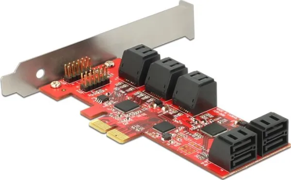 Delock - Lagringskontrol - 10 Kanal - SATA 6Gb/s - lavprofil - PCIe 2.0 x2