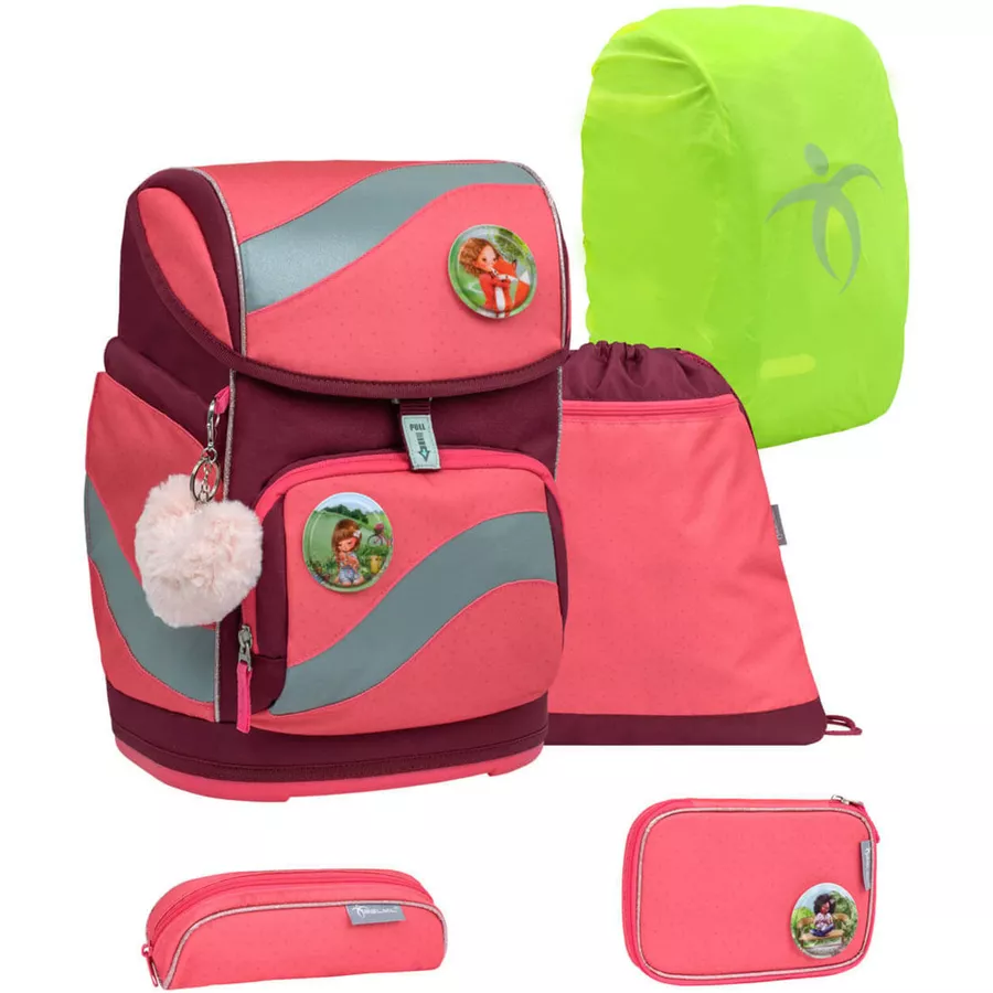 Belmil Schulranzen Smarty Schulranzen Set 6-teilig mit Brustgurt, Hüftgurt Sweet Candy