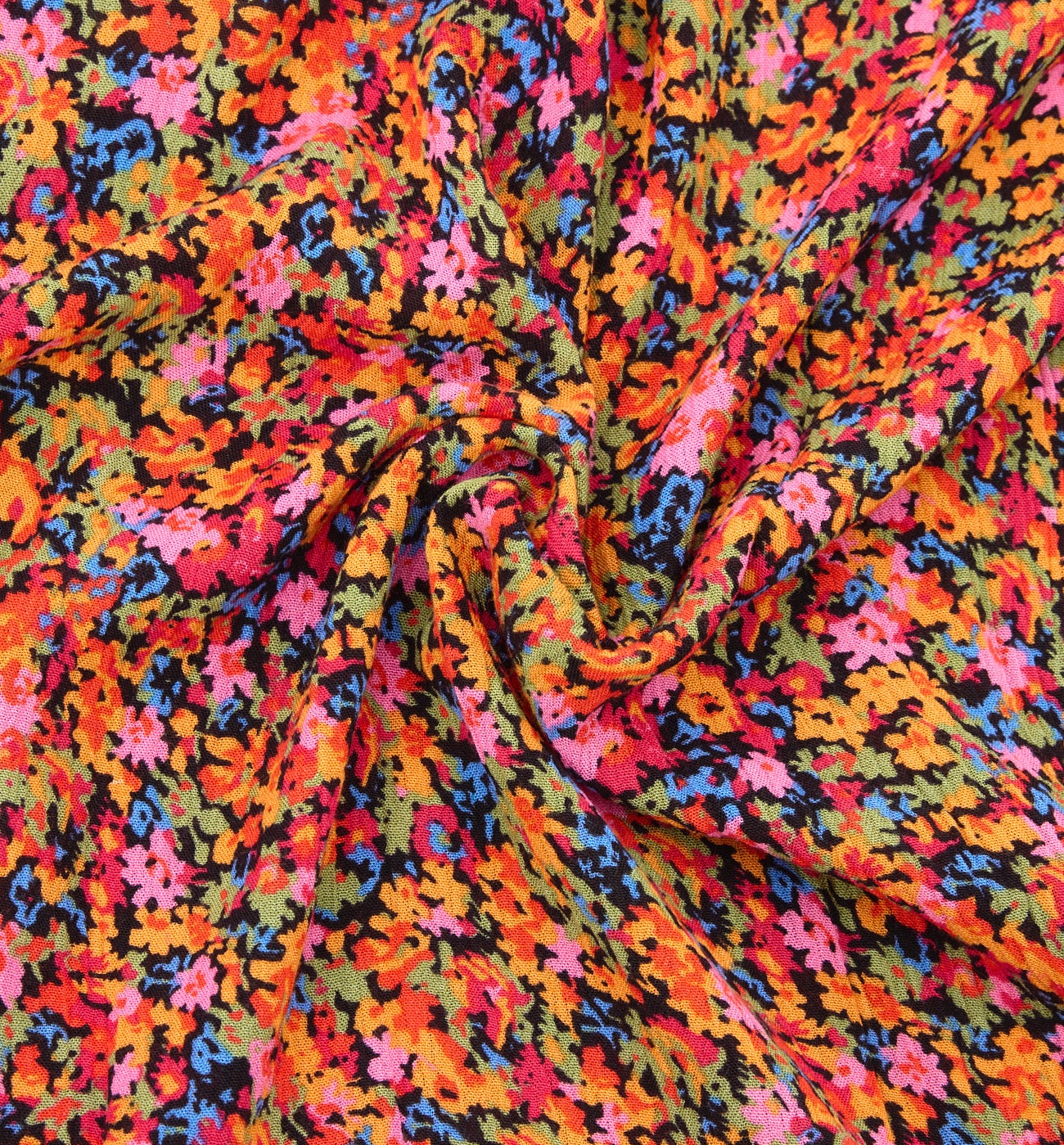 Coupon de 3 m viscose crinkle - Imprimé orange