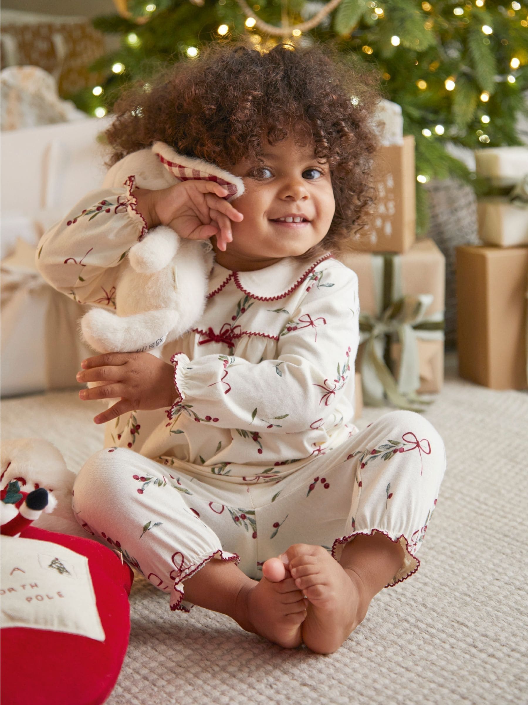 Mamas & Papas rode Kerstmis Pyjama's met maretak Print