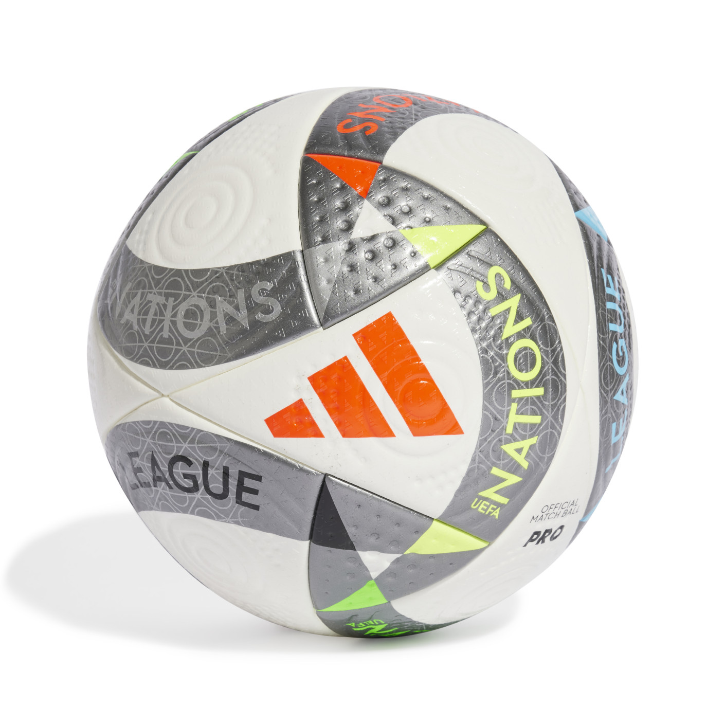 Adidas UEFA Nations League Pro Voetbal Maat 5 Wit Zilver Oranje
