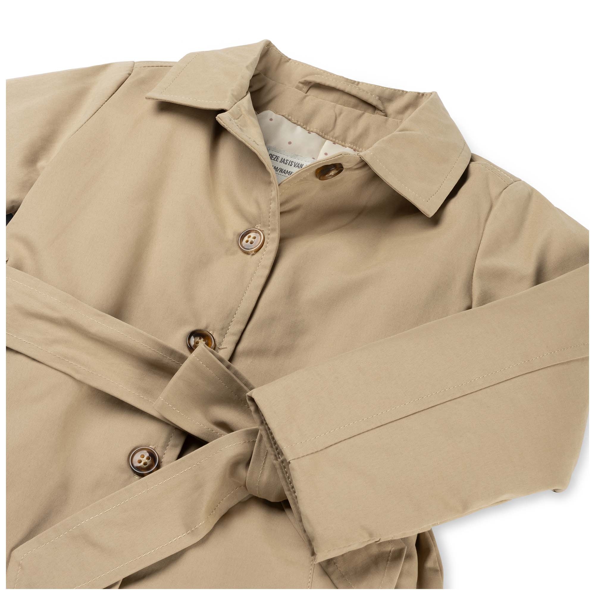 Prénatal peuter trenchcoat lange mouwen effen bruin