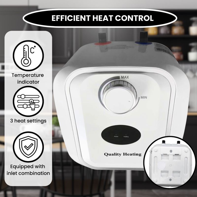 Quality Heating - Digitale Thermostaat - Keukenboiler - Compact - 8 Liter