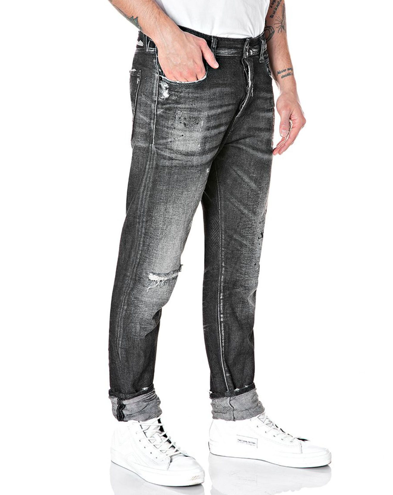 Replay Jean Tapered Tinmar noir délavé