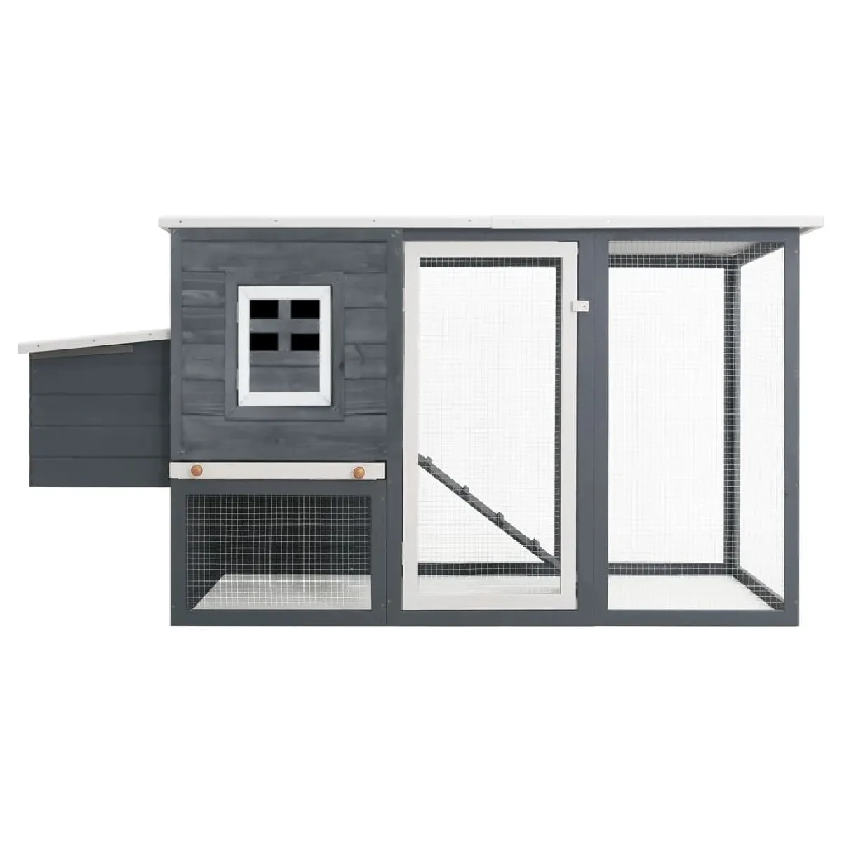vidaXL Poulailler avec nichoir Gris Bois