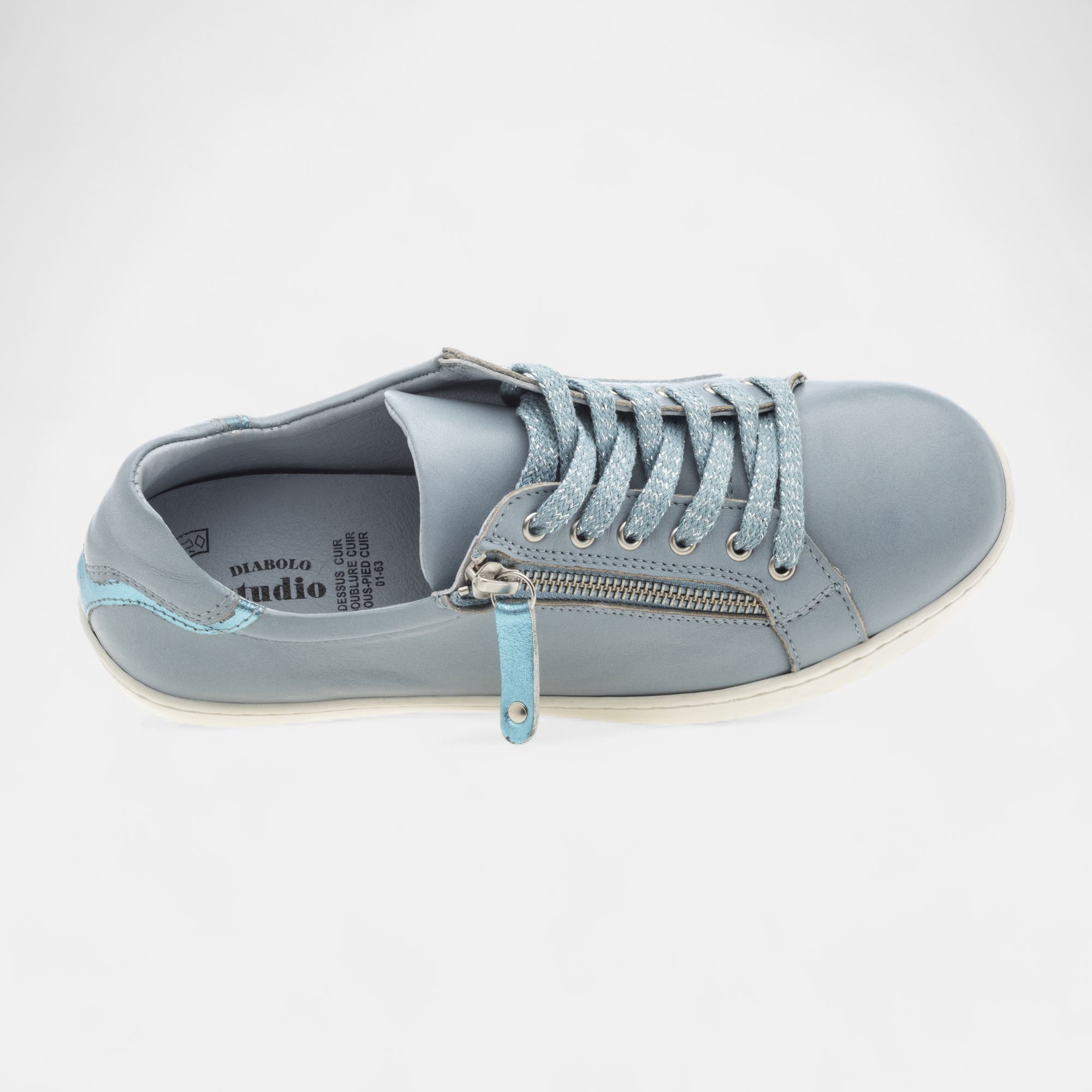 Baskets basses Femme en cuir bleu