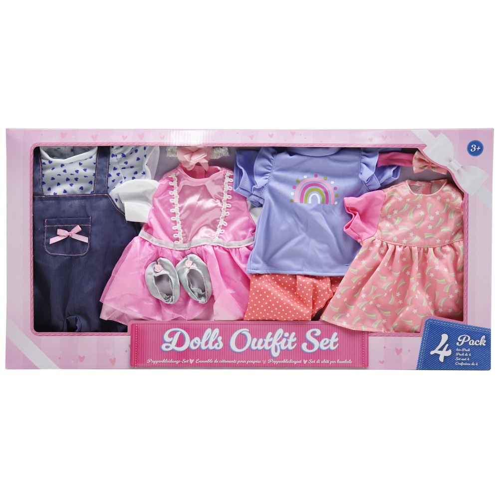 Puppen-4er-Pack-Outfit-Set