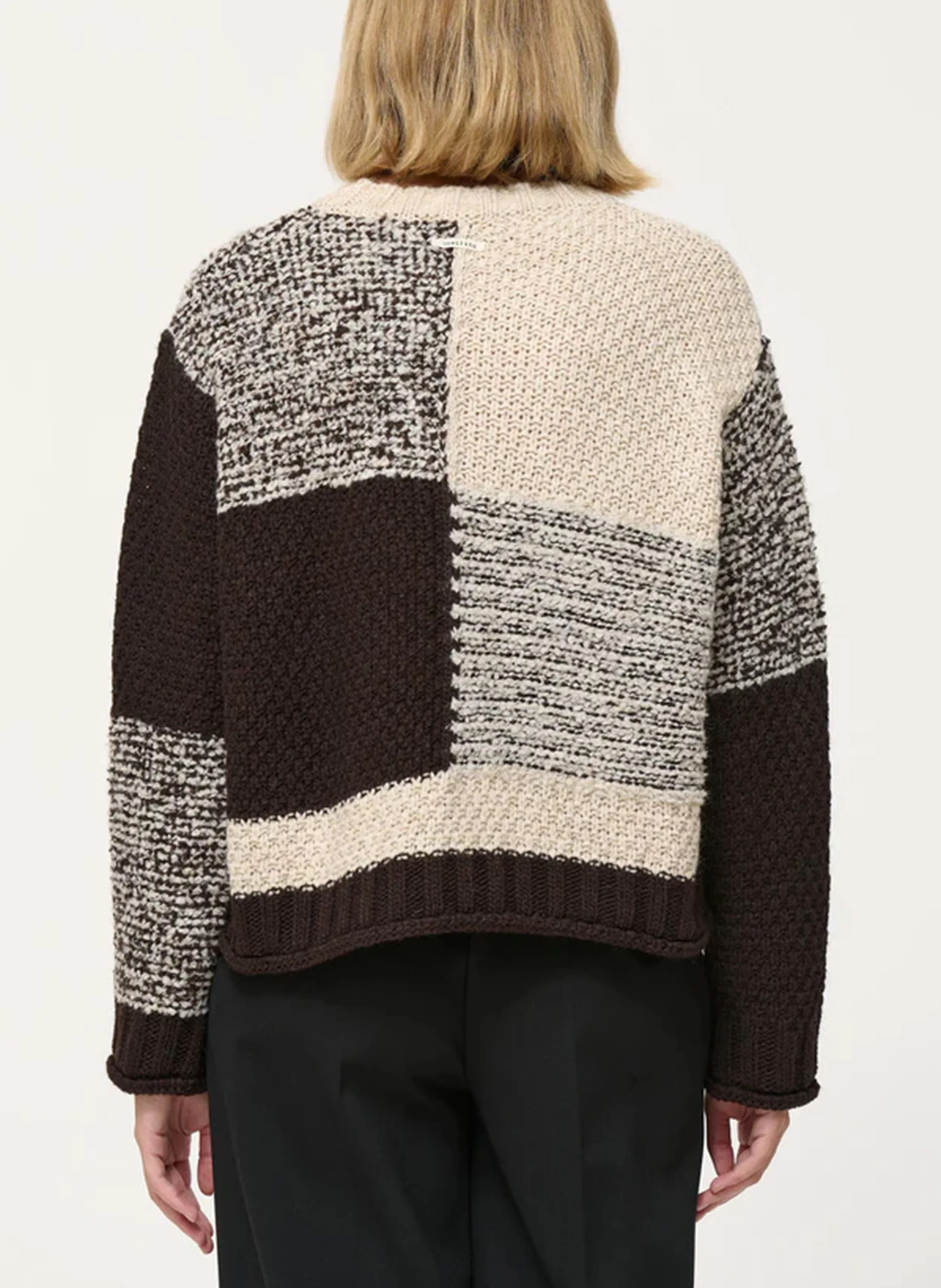 Pull ample à col rond | Marron