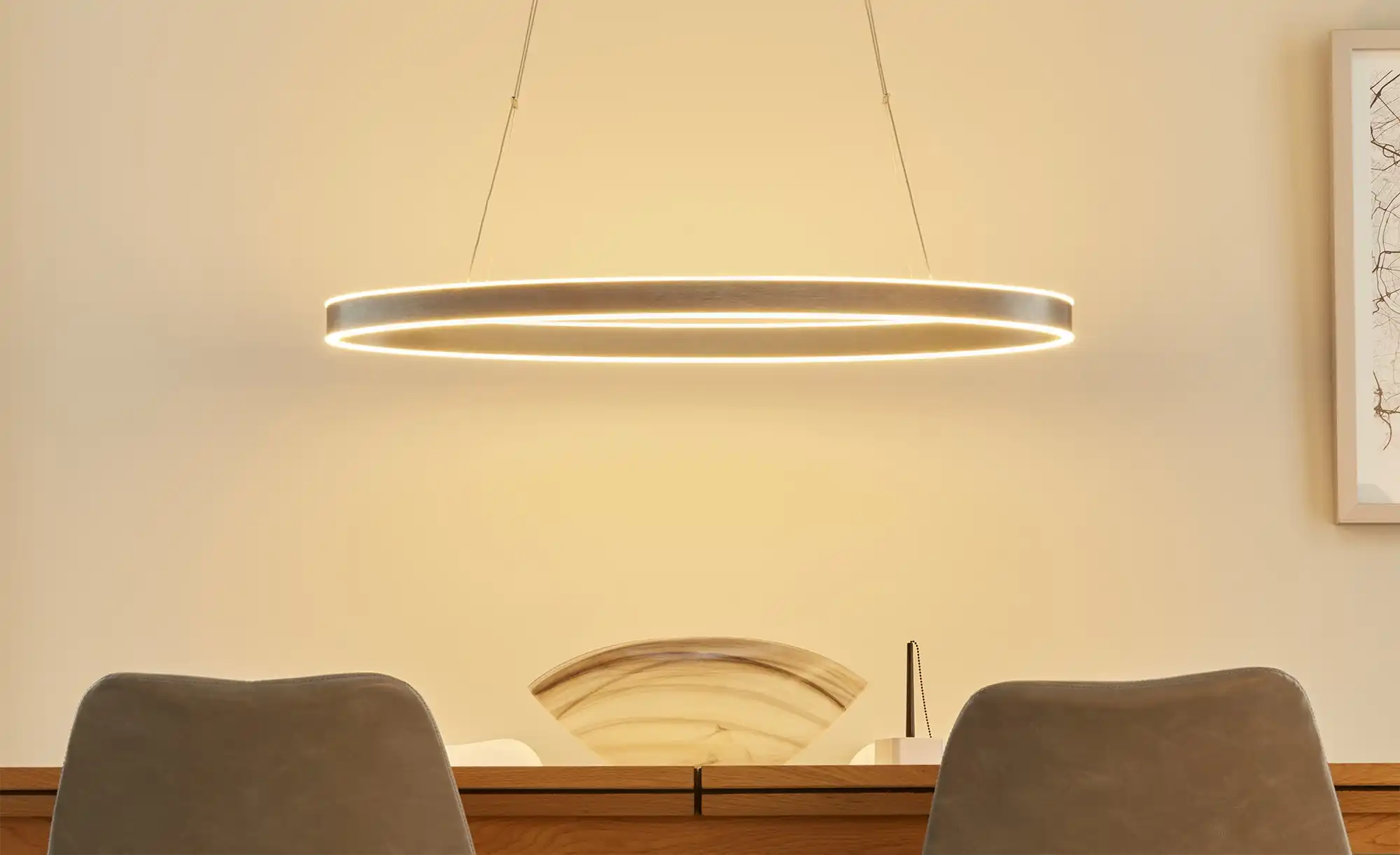 HELL-höllisch gutes Licht LED-Pendelleuchte, anthrazit/silberfarben, oval