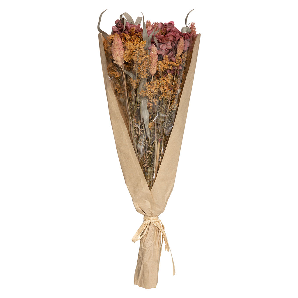 Bouquet fleurs séchées et eucalyptus H 50cm