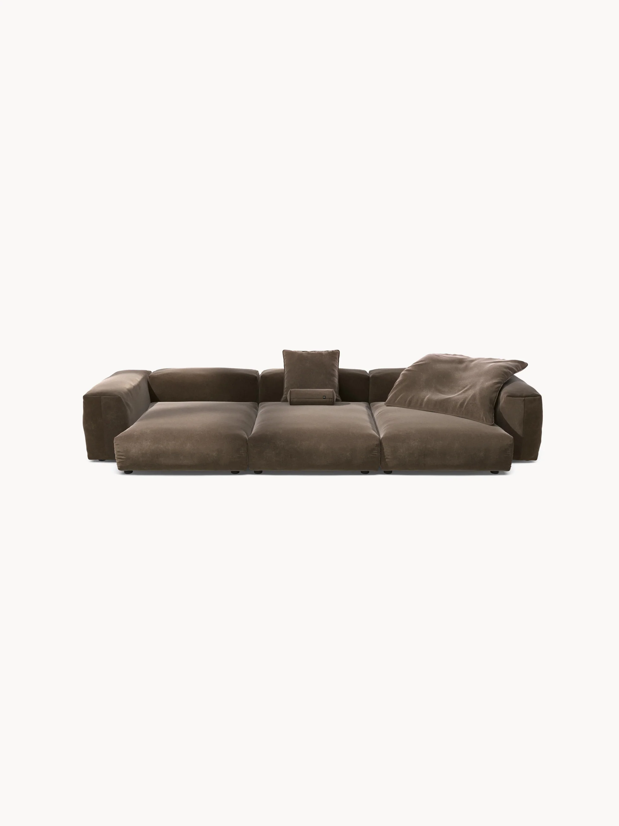 Fluwelen modulaire bank Vetsak (4-zits)