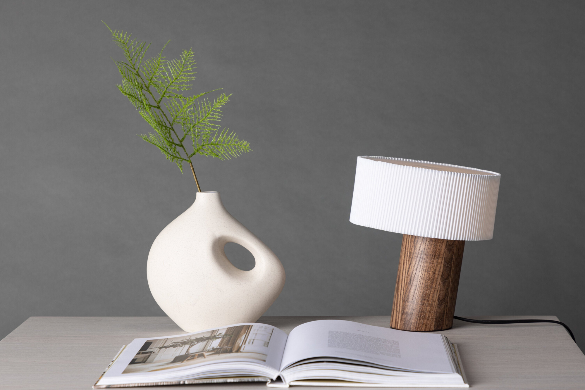 Liko Tafellamp 20cm - Walnoot papier